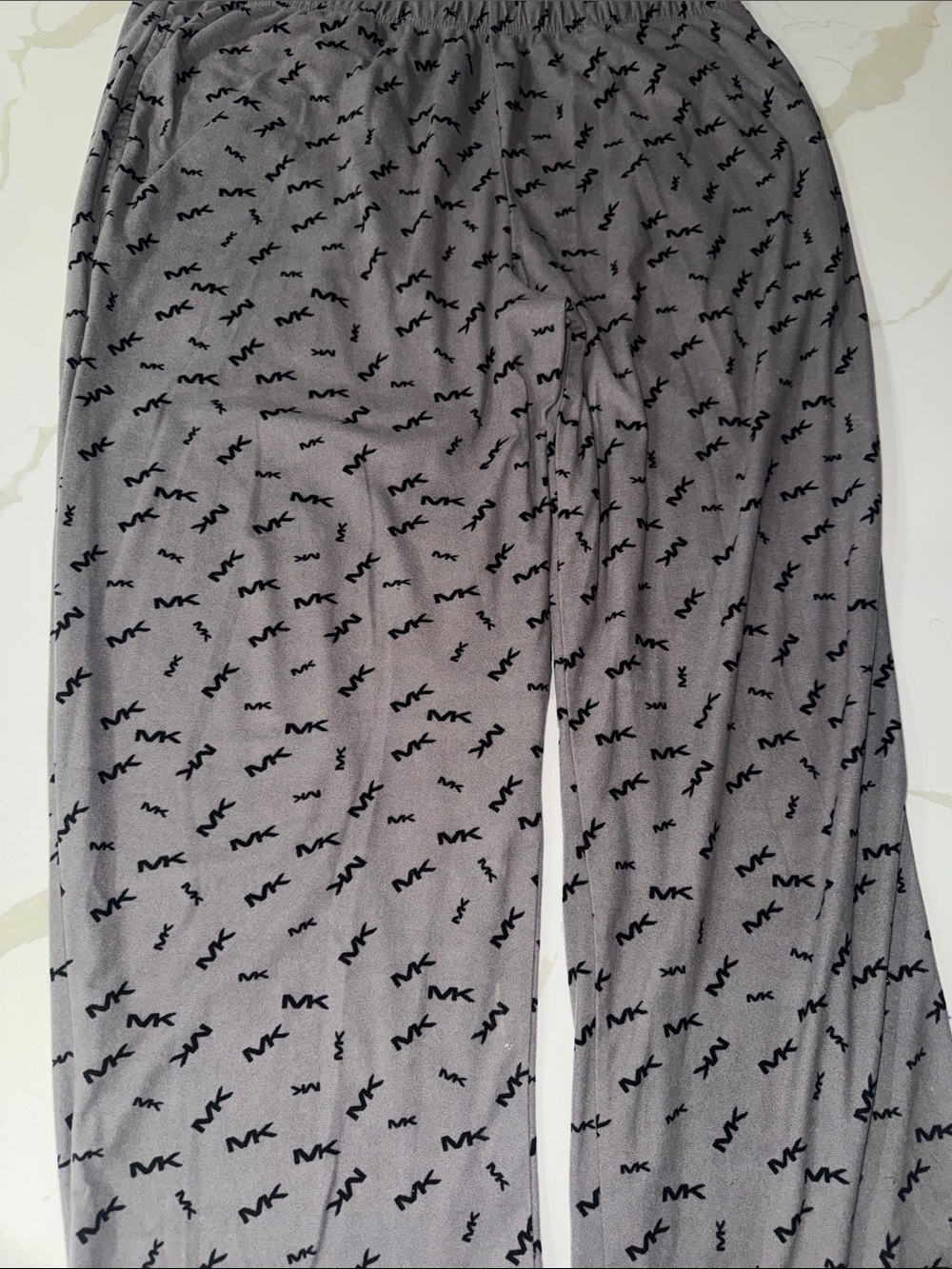 Michael Kors Gray Pants with Black MK Logo Print